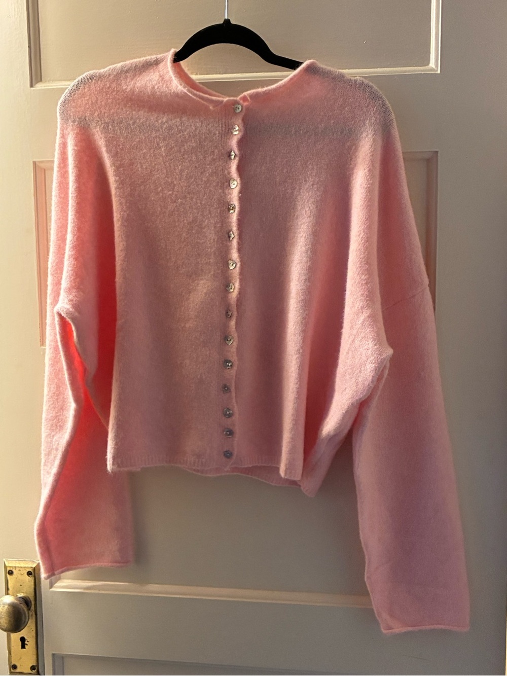 Things Between pink sweater with special buttons